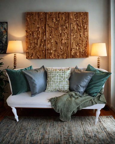 Комплект декоративних подушок в зелених тонах_4 set-00004-04 фото