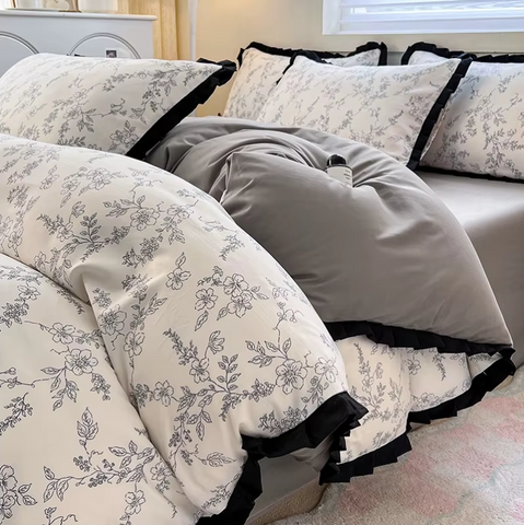 Постільна білизна French з вареної бавовни 200&times;230 см &mdash; сіра bed-0005-03 фото